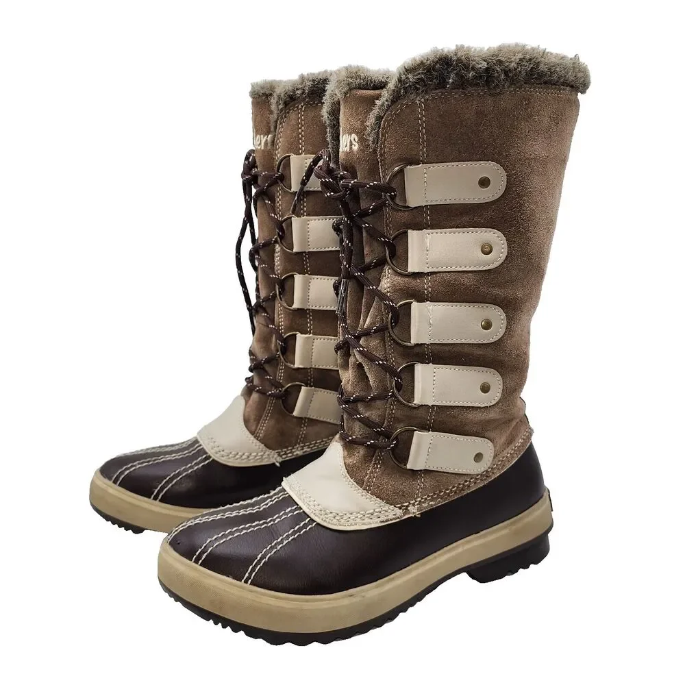 Skechers Womens Highlanders Brown Suede Upper Thinsulate Winter Boots Size 7 NEW